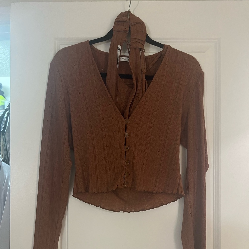 Zara sweater with match bralette